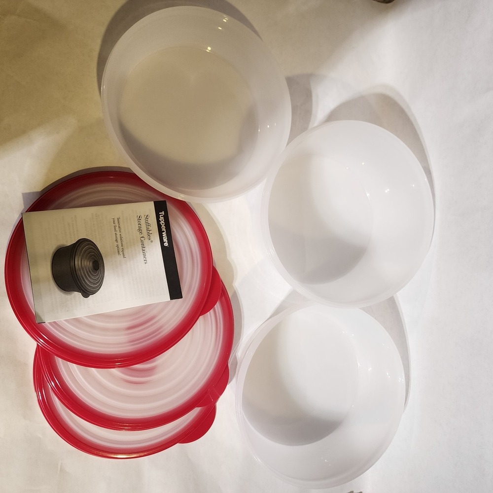 Tupperware Stuffables Bowl Set of 3-8, 6 & 4cups-Red Set-NEW‎